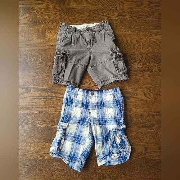 Plaid and Solid Cargo Shorts Set Of 3 GAP, ABERCROMBIE,TOMMY HILFIGER SZ.12 - Picture 1 of 11